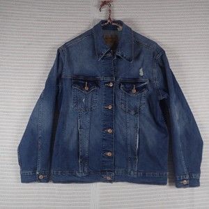 Levi Strauss Jean Denim Distressed Jacket Womans Signature Size: Small